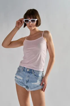 Glamorous Denim Shorts|Bleach Stonewash Distressed Denim Shorts -