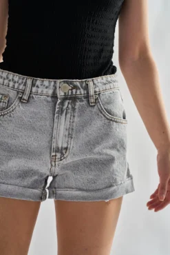 Glamorous Denim Shorts|Bleach-Acid Black Denim Shorts -