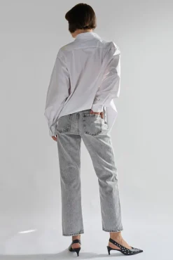 Glamorous Straight Leg Jeans|Bleach-Acid Black Straight Jeans -