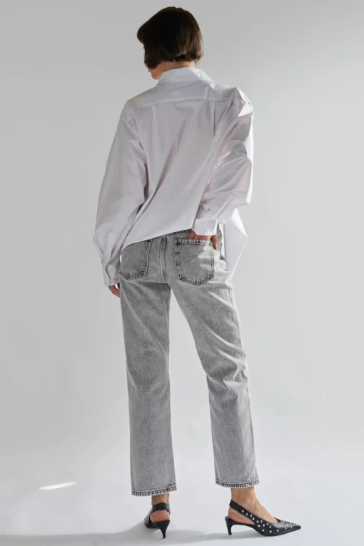 Glamorous Straight Leg Jeans|Bleach-Acid Black Straight Jeans -