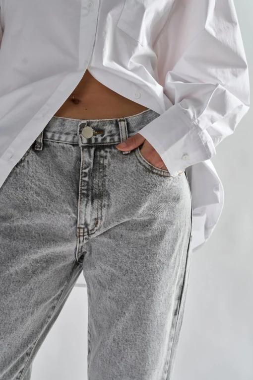 Glamorous Straight Leg Jeans|Bleach-Acid Black Straight Jeans -