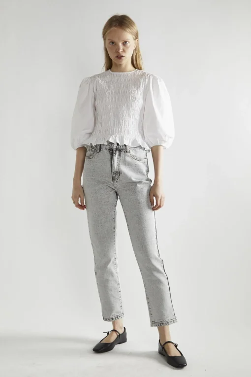 Glamorous Straight Leg Jeans|Bleach-Acid Black Straight Jeans -
