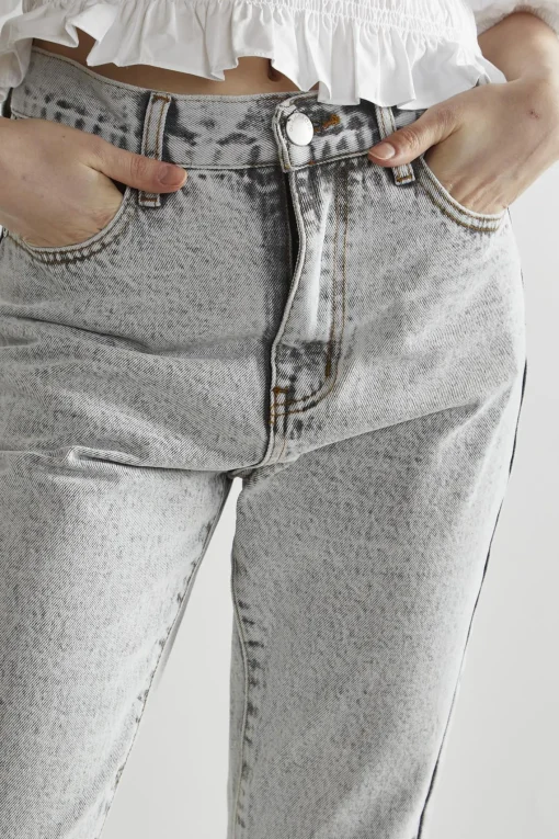 Glamorous Straight Leg Jeans|Bleach-Acid Black Straight Jeans -