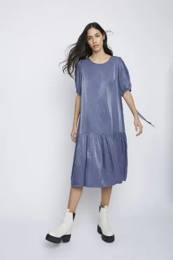 Glamorous Day Dresses|Midi & Midaxi Dresses|Blue Tie-Back- Midi-Dresses -