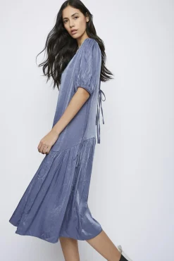 Glamorous Day Dresses|Midi & Midaxi Dresses|Blue Tie-Back- Midi-Dresses -