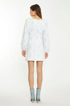 Glamorous Chic Escapes|Co-ords|Blue Wallpaper Floral Split-Front Mini-Skirt -