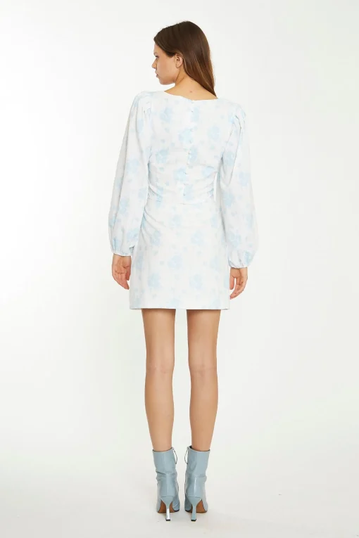 Glamorous Chic Escapes|Co-ords|Blue Wallpaper Floral Split-Front Mini-Skirt -