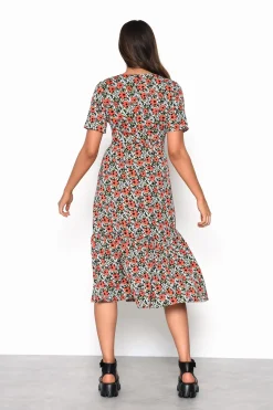 Glamorous Midi & Midaxi Dresses|Midi & Midaxi Dresses|Bold-Multi-Floral V-Neck Midi-Dress -