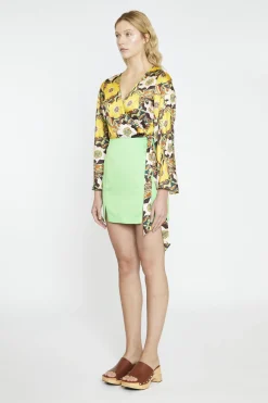 Glamorous Mini Skirts|Bright Green Pencil Mini-Skirt -