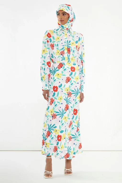 Glamorous Best Dressed Guest|Co-ords|Bright Multi Flower Bias-Cut Maxi-skirt -