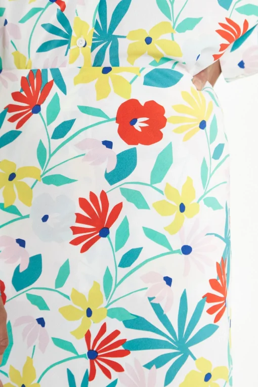 Glamorous Best Dressed Guest|Co-ords|Bright Multi Flower Bias-Cut Maxi-skirt -