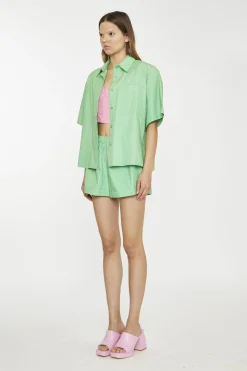 Glamorous Jet Setter|Co-ords|Bright-Green Boxy Shirt -
