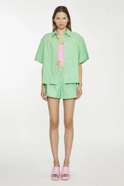 Glamorous Jet Setter|Co-ords|Bright-Green Boxy Shirt -