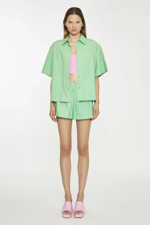 Glamorous Jet Setter|Co-ords|Bright-Green Boxy Shirt -