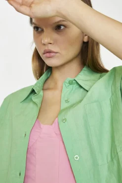Glamorous Jet Setter|Co-ords|Bright-Green Boxy Shirt -