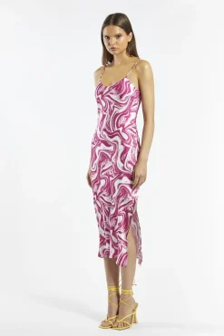 Glamorous Day Dresses|Glamorous Care: Our Sustainable Collection|Bright-Pink Marble Cami Midi-Dress -