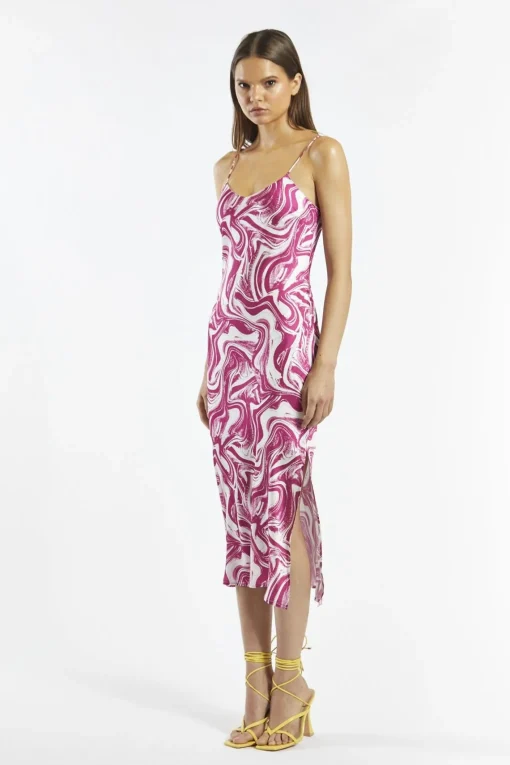 Glamorous Day Dresses|Glamorous Care: Our Sustainable Collection|Bright-Pink Marble Cami Midi-Dress -