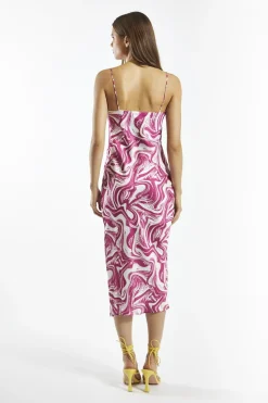 Glamorous Day Dresses|Glamorous Care: Our Sustainable Collection|Bright-Pink Marble Cami Midi-Dress -