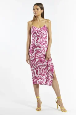 Glamorous Day Dresses|Glamorous Care: Our Sustainable Collection|Bright-Pink Marble Cami Midi-Dress -