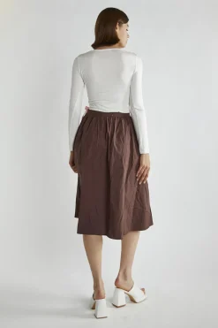 Glamorous Midi & Midaxi Skirts|Brown Bow-Detail Midi-Skirt -
