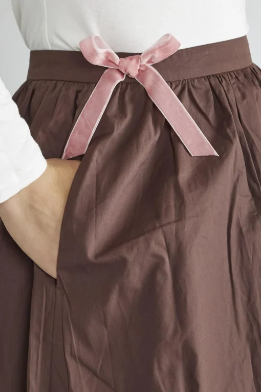 Glamorous Midi & Midaxi Skirts|Brown Bow-Detail Midi-Skirt -