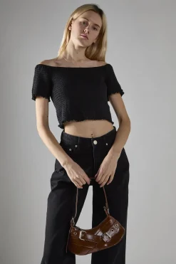 Glamorous Shoulder Bags|Brown Buckle Shoulder-Bag -