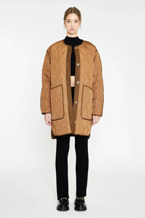 Glamorous Workwear|Coats|Brown Dark-Brown Quilted Coat -