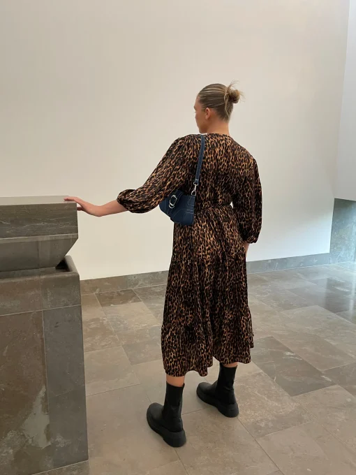 Glamorous Best Dressed Guest|Go To Partywear|Brown Leopard Tiered Wrap Midaxi-Dress -