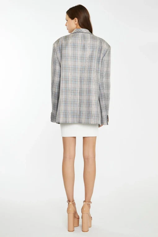 Glamorous Prom|Workwear|Brown Multi-Check Oversized Blazer -