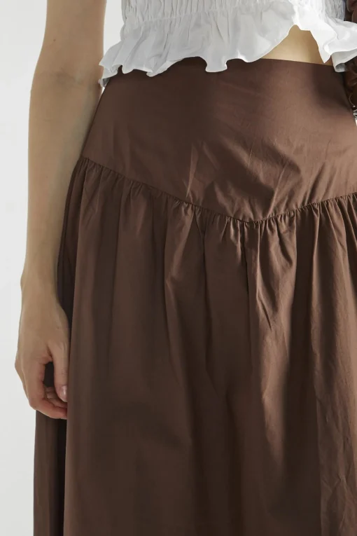 Glamorous Maxi Skirts|Brown Pleated Maxi-Skirt -