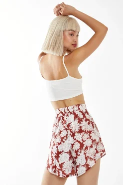 Glamorous Jet Setter|Chic Escapes|Brown Resort-Floral Shorts -