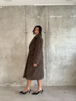 Glamorous Coats|Brown Teddy-Bear Maxi-Coat -