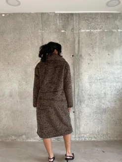 Glamorous Coats|Brown Teddy-Bear Maxi-Coat -