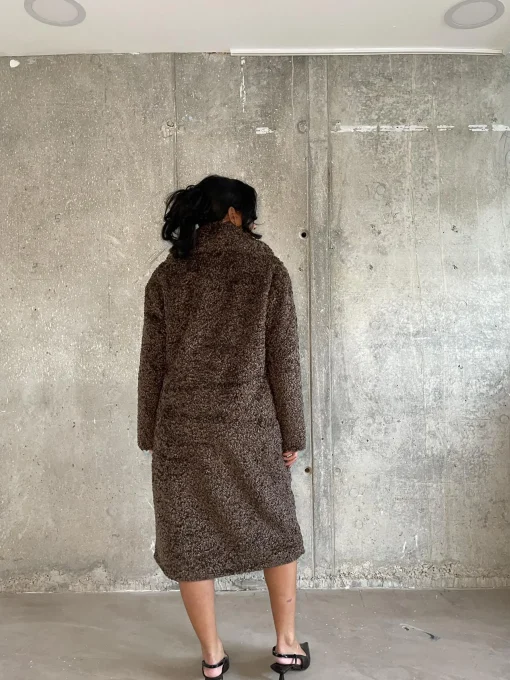 Glamorous Coats|Brown Teddy-Bear Maxi-Coat -