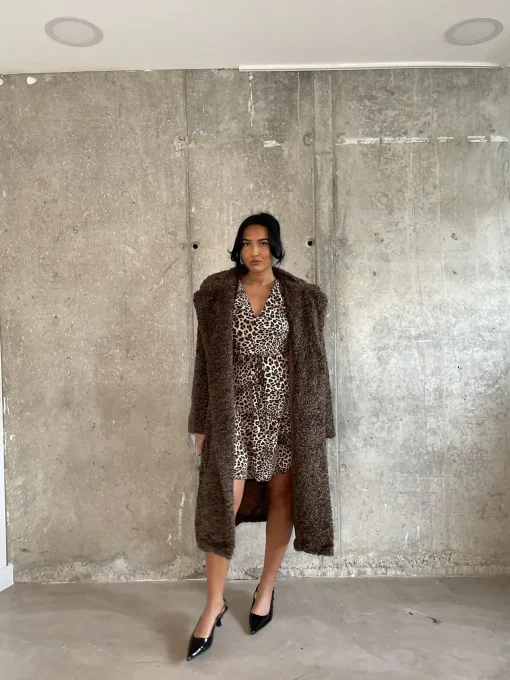 Glamorous Coats|Brown Teddy-Bear Maxi-Coat -