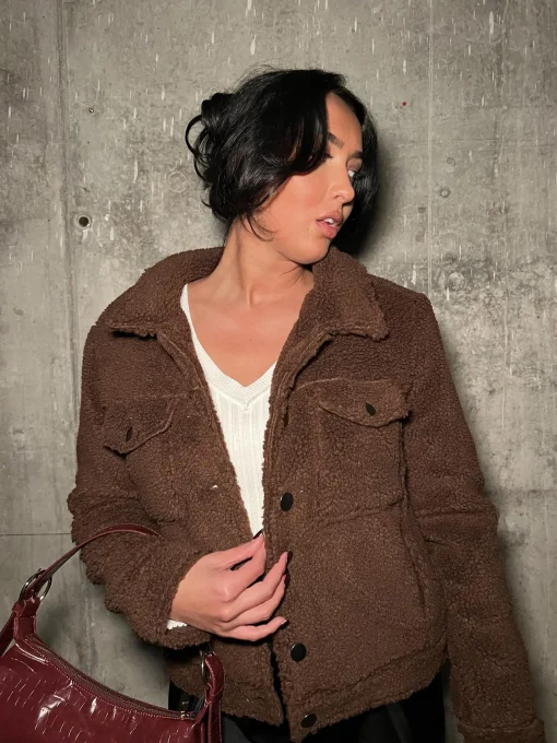 Glamorous Faux Fur & Leather|Coats|Brown Teddy-Bear Midi-Coat -