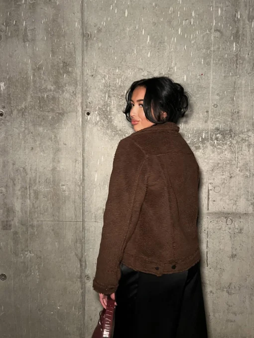 Glamorous Faux Fur & Leather|Coats|Brown Teddy-Bear Midi-Coat -
