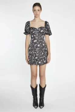 Glamorous Day Dresses|Mini Dresses|Brown-Floral A-Line Mini-Dress -