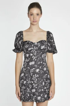 Glamorous Day Dresses|Mini Dresses|Brown-Floral A-Line Mini-Dress -