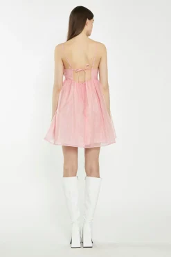 Glamorous Best Dressed Guest|Chic Escapes|Bubblegum Pink Babydoll Mini Dress -