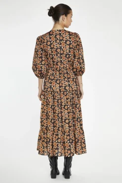 Glamorous Day Dresses|Midi & Midaxi Dresses|Burnt-Orange Daisy Wrap Midi-Dress -