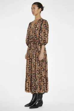Glamorous Day Dresses|Midi & Midaxi Dresses|Burnt-Orange Daisy Wrap Midi-Dress -