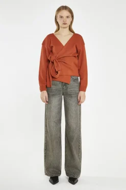 Glamorous Cardigans|Burnt-Orange Wrap Cardigan -