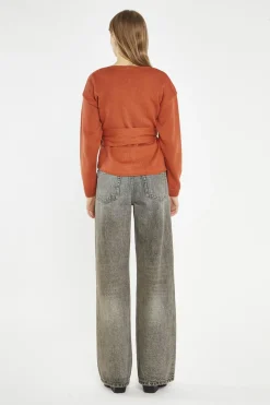Glamorous Cardigans|Burnt-Orange Wrap Cardigan -