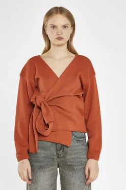 Glamorous Cardigans|Burnt-Orange Wrap Cardigan -