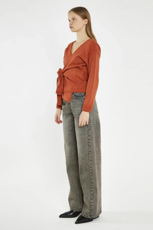 Glamorous Cardigans|Burnt-Orange Wrap Cardigan -
