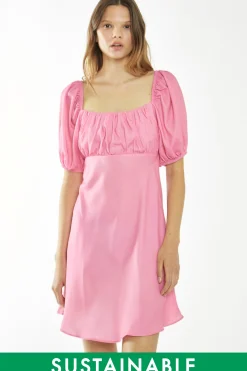 Glamorous Day Dresses|Glamorous Care: Our Sustainable Collection|Candy-Pink Tie Back Mini-Dress -
