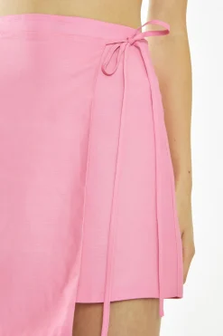 Glamorous Glamorous Care: Our Sustainable Collection|Mini Skirts|Candy-Pink Wrap Mini Skirt -