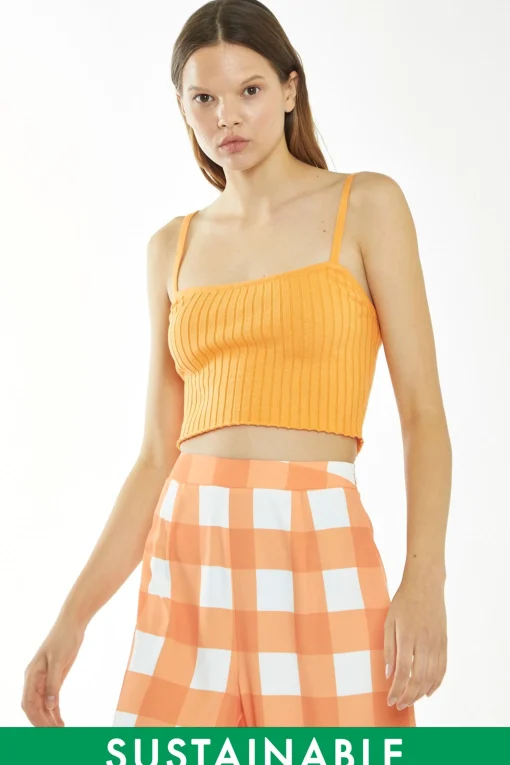 Glamorous Glamorous Care: Our Sustainable Collection|Crops, Corsets & Bodysuits|CA0402-PASTEL ORANGE -