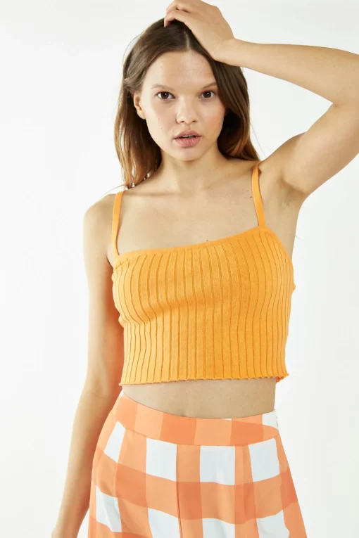 Glamorous Glamorous Care: Our Sustainable Collection|Crops, Corsets & Bodysuits|CA0402-PASTEL ORANGE -
